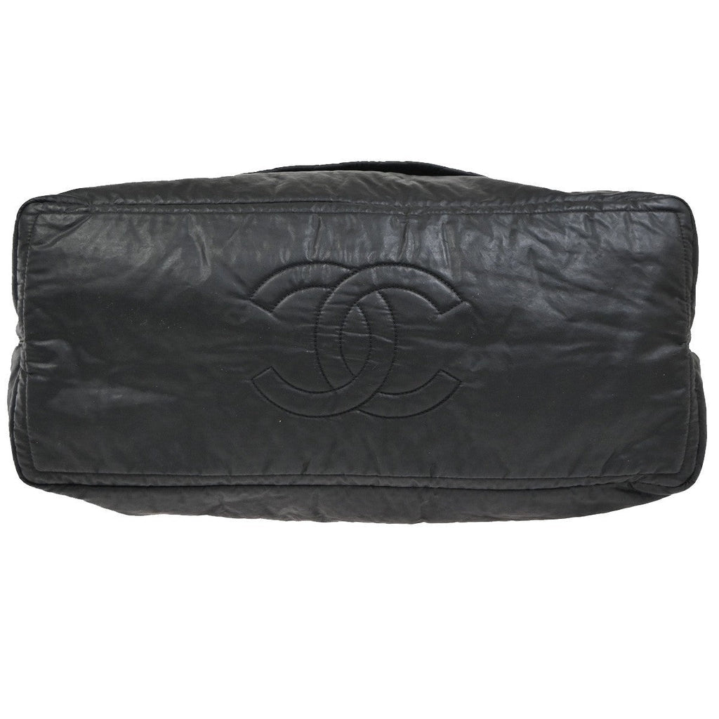Chanel Horizontal Sport Weekender Bag Quilted Coated Canvas Black Nylon Travel Bag Bag