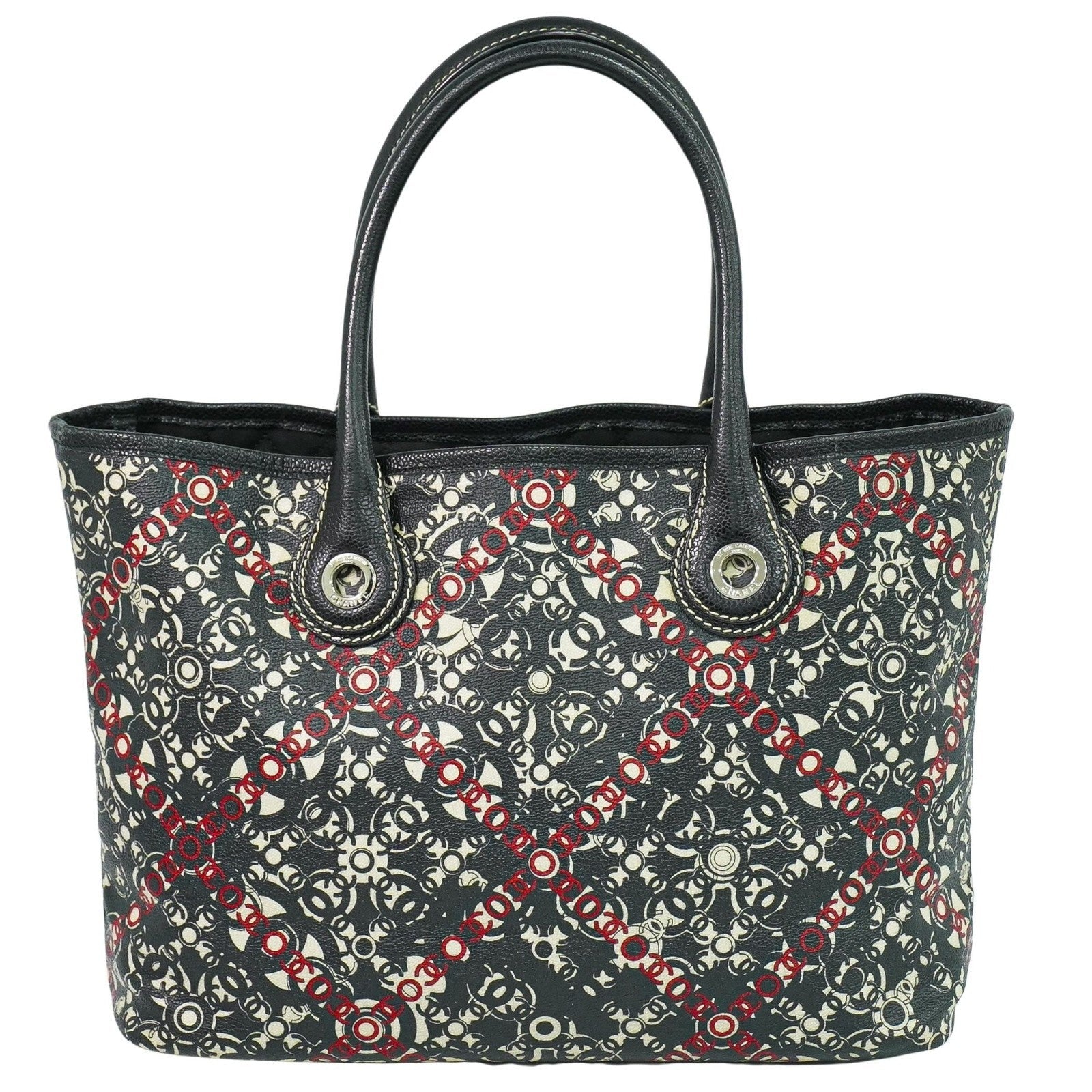 Chanel Optic Coco Tote Printed Coated Canvas With Caviar Multicolour Canvas Tote Bag Bag