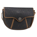 Christian Dior Vintage Honeycomb Flap Crossbody Bag Canvas And Leather Black Canvas Shoulder Bag Bag (Pre-Owned)