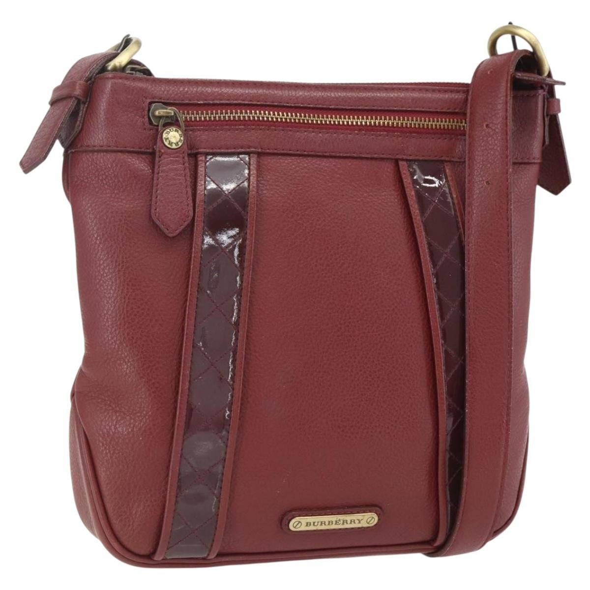 Burberry Vintage Shoulder Bag Leather Red Leather Shoulder Bag