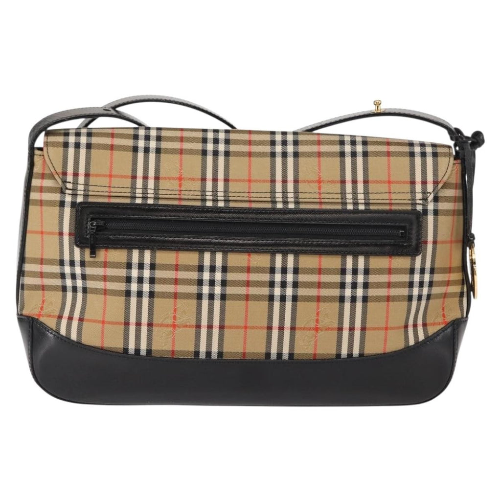 Burberry Nova Check Shoulder Bag Canvas Beige Canvas Shoulder Bag