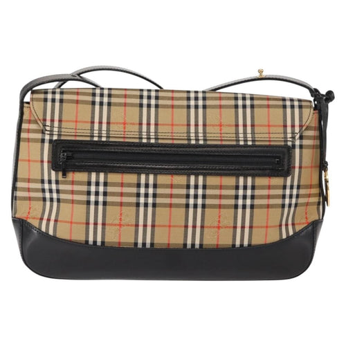 Burberry Nova Check Shoulder Bag Canvas Beige Canvas Shoulder Bag