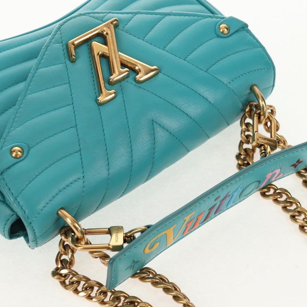 Louis Vuitton New Wave Chain Bag Quilted Leather Blue Leather Shoulder Bag