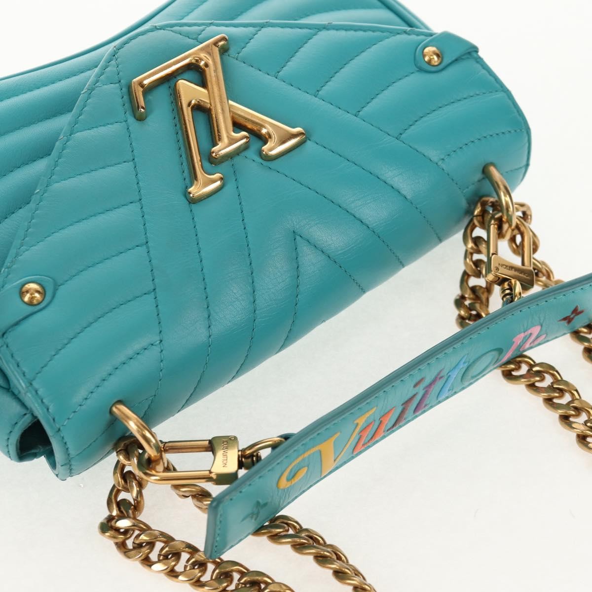 Louis Vuitton New Wave Chain Bag Quilted Leather Blue Leather Shoulder Bag