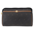 Christian Dior Vintage Honeycomb Zip Pouch Coated Canvas Black Pvc Clutche & Pouche Bag (Pre-Owned)