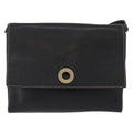 Celine Circle Logo Shoulder Bag Leather Black Leather Shoulder Bag Bag