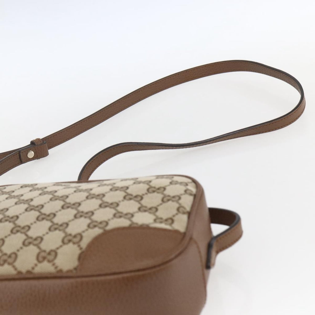 Gucci Bree Disco Crossbody Bag Gg Canvas With Leather Beige Canvas Crossbody Bag Bag (Pre-Owned)
