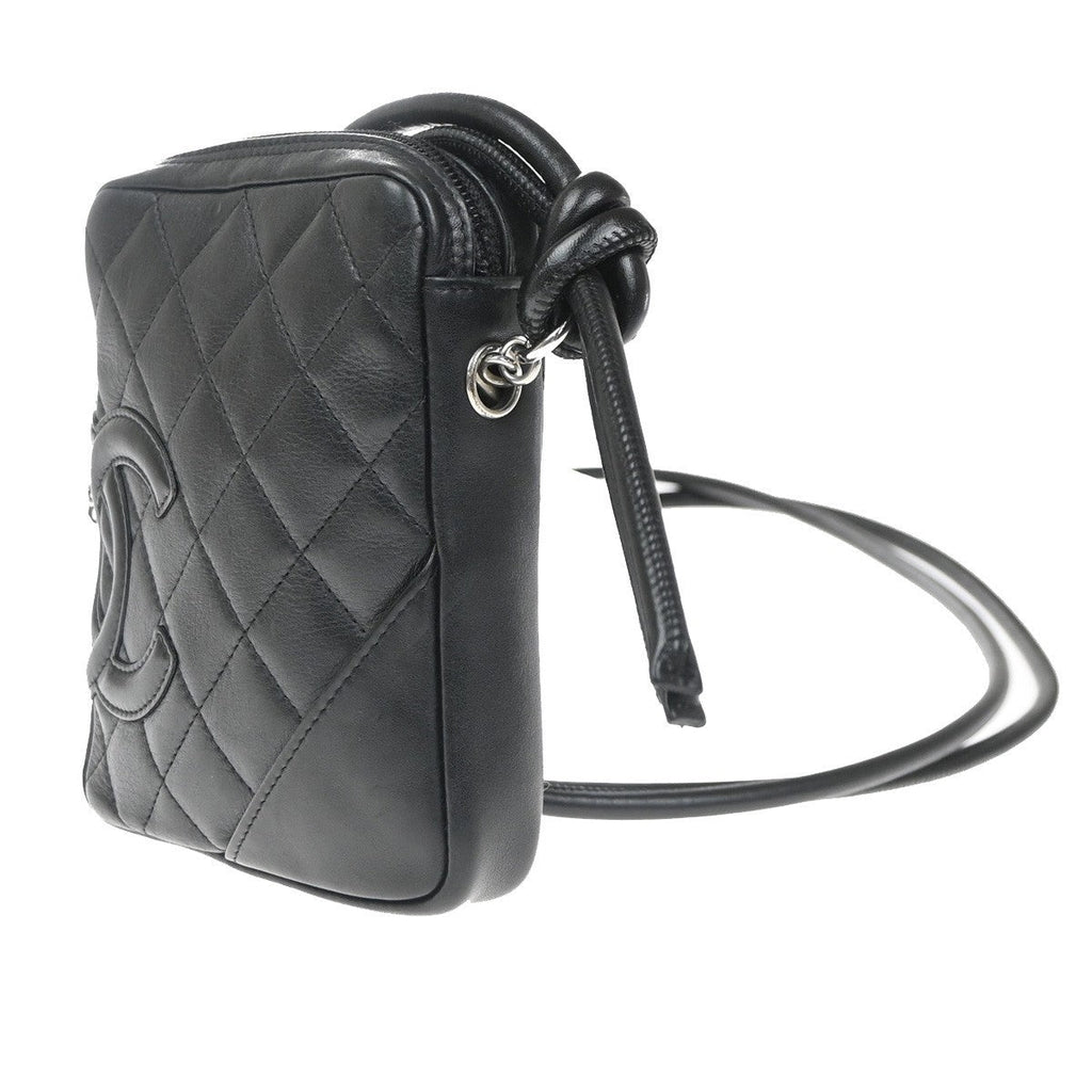 Chanel Cambon Pochette Quilted Leather Black Leather Shoulder Bag Bag