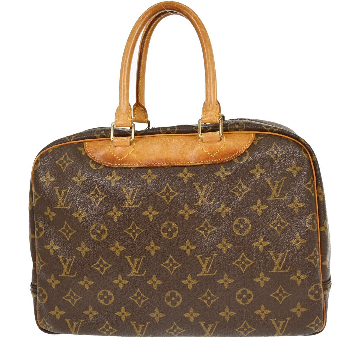 Louis Vuitton Deauville Handbag Monogram Canvas Brown Canvas Handbag