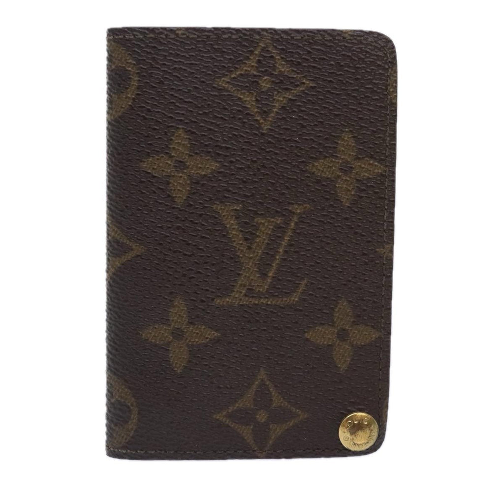 Louis Vuitton Porte Cartes Pression Card Case Monogram Canvas Brown Canvas Card Holders Accessory