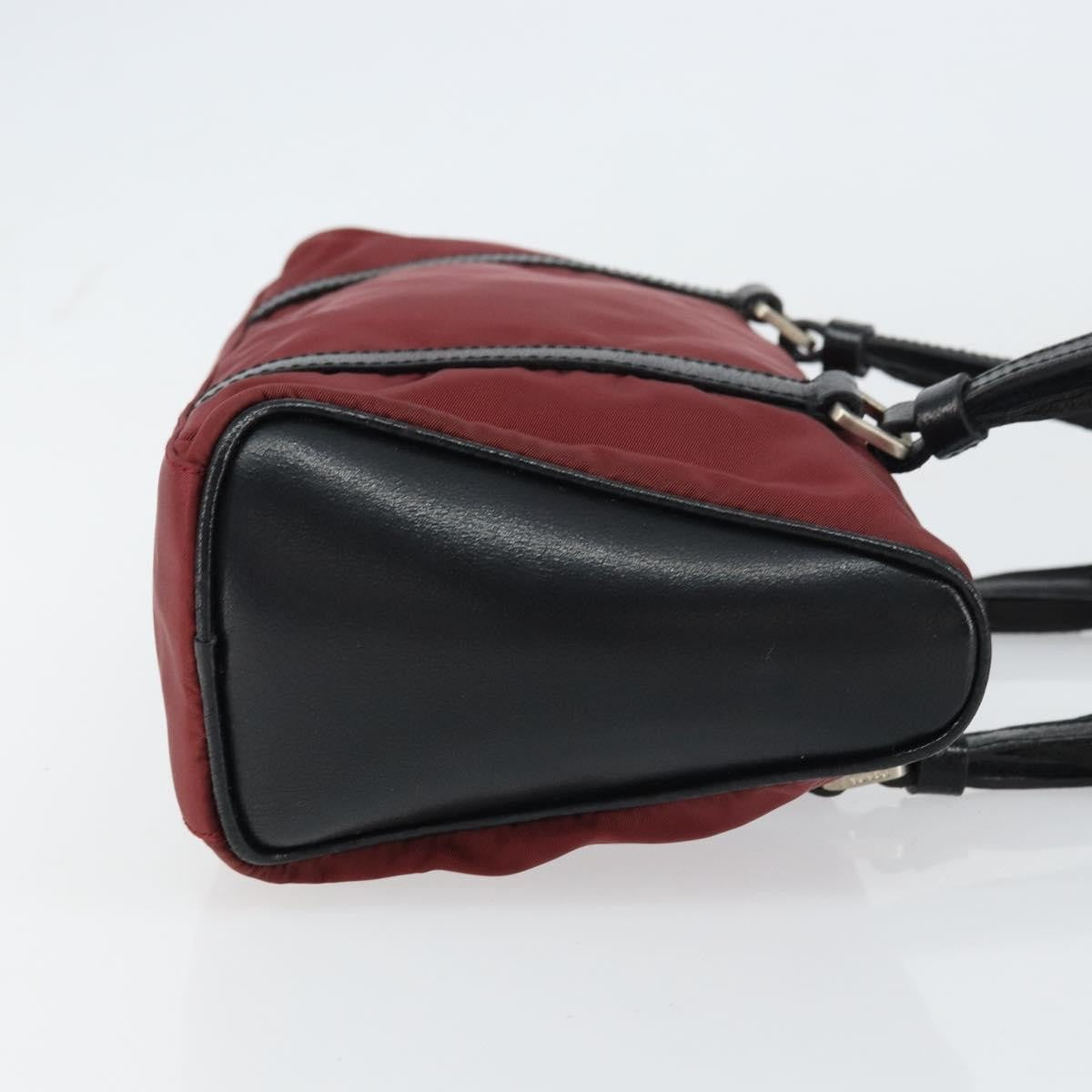 Prada Vintage Zip Handbag Tessuto Burgundy Nylon Handbag