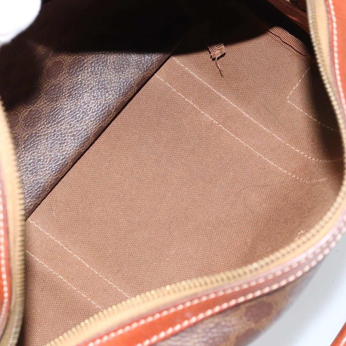 Celine Vintage Macadam Handbag Canvas And Leather Brown Canvas Handbag