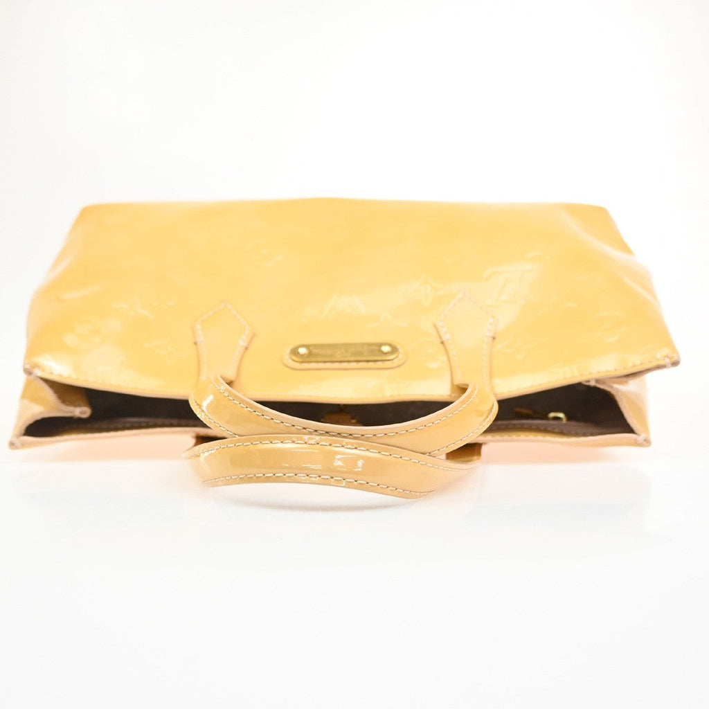 Louis Vuitton Wilshire Handbag Monogram Vernis Beige Patent_Leather Handbag