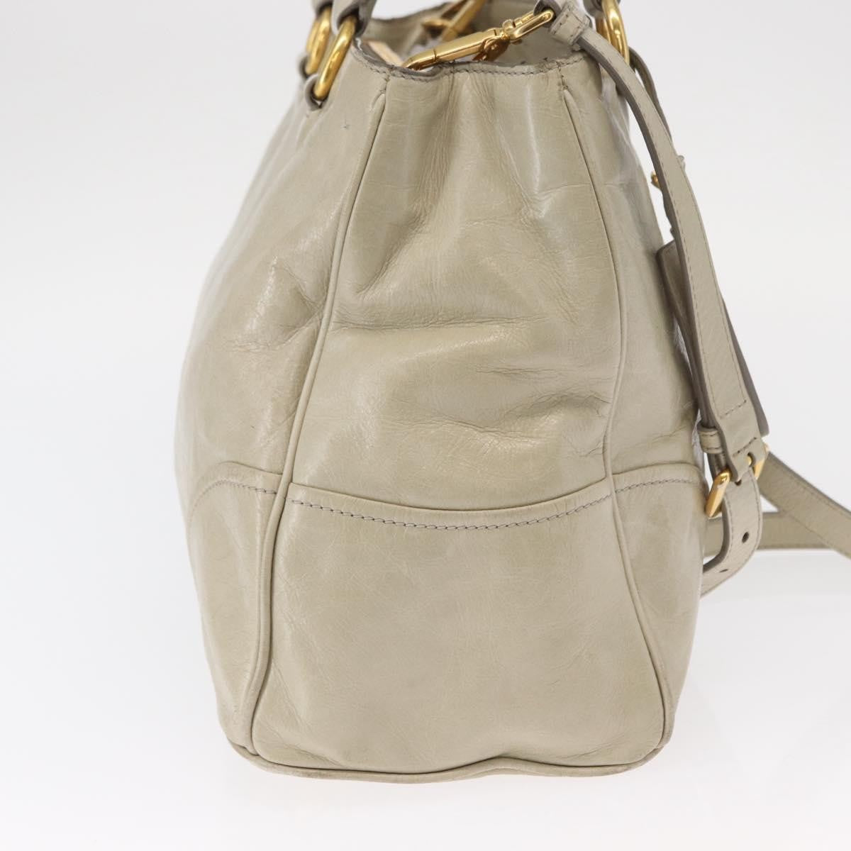 Prada Tote Vitello Daino Vitello Daino Beige Leather Handbag