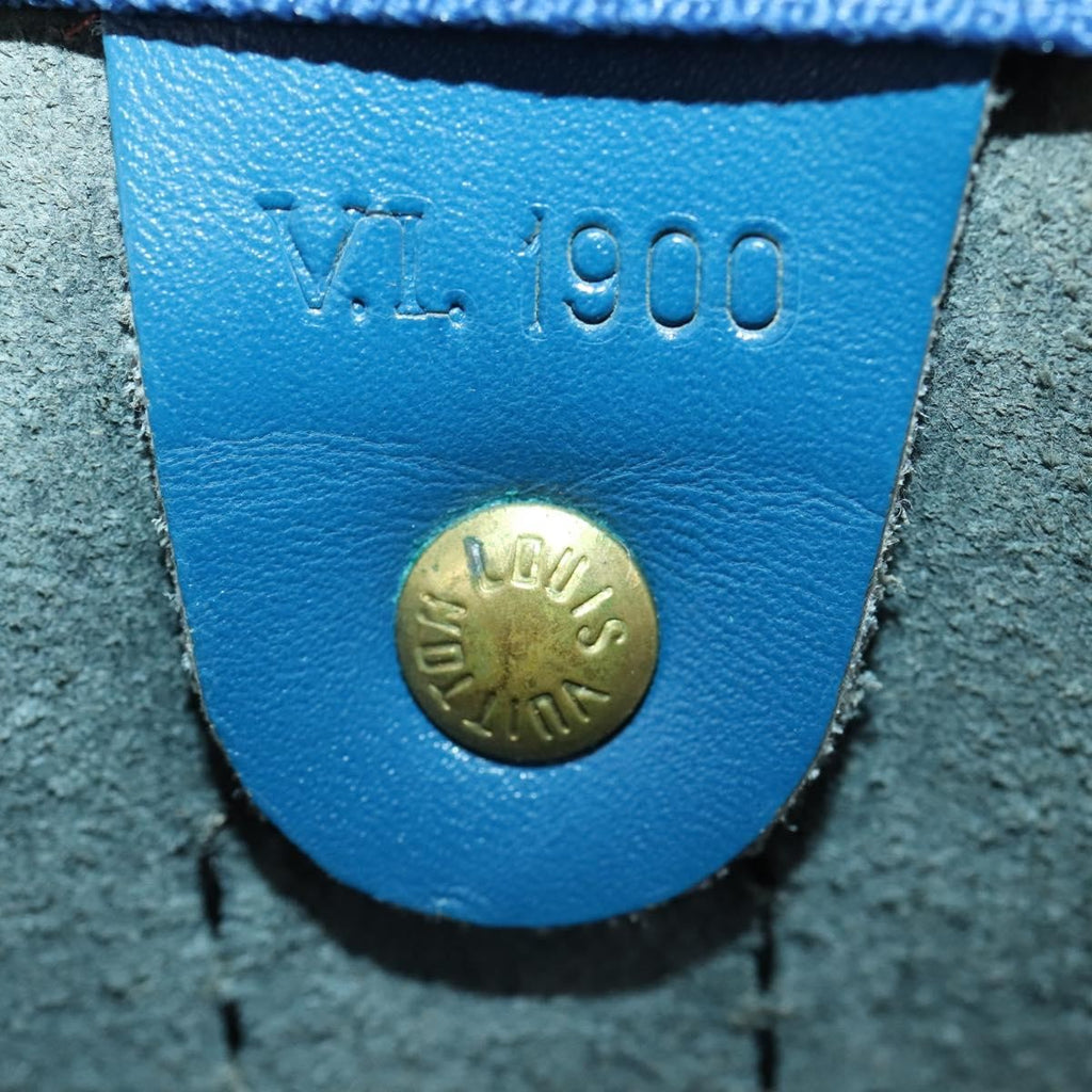 Louis Vuitton Keepall Bag Epi Leather Blue Leather Travel Bag