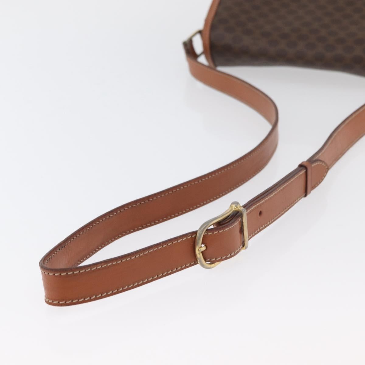 Celine Vintage Macadam Shoulder Bag Canvas And Leather Brown Canvas Handbag