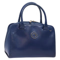 Celine Circle Logo Handbag Leather Blue Leather Bag