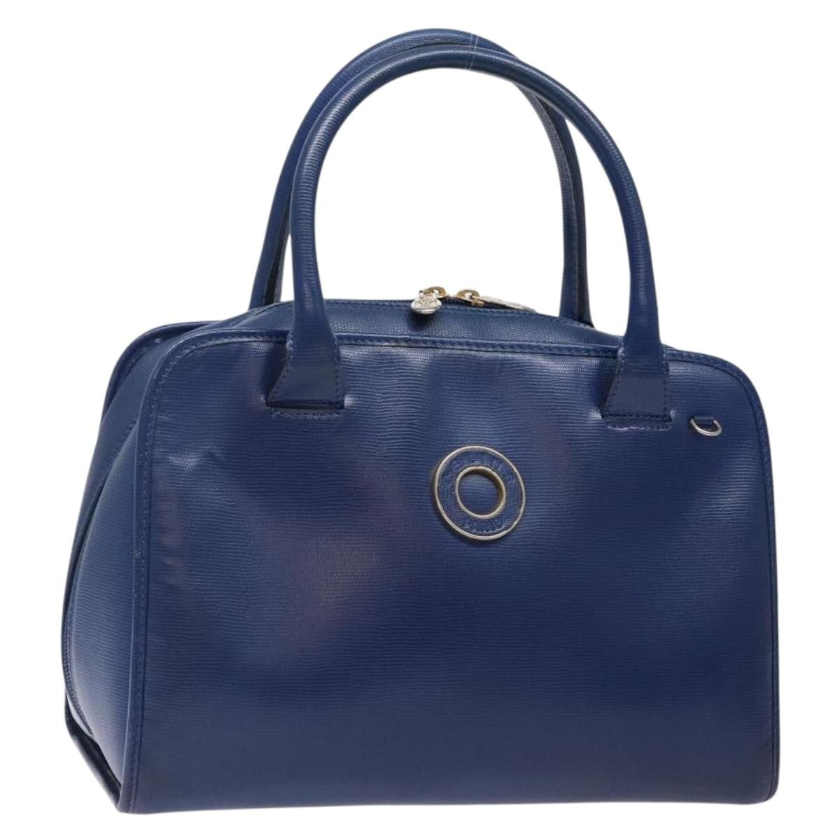 Celine Circle Logo Handbag Leather Blue Leather Bag