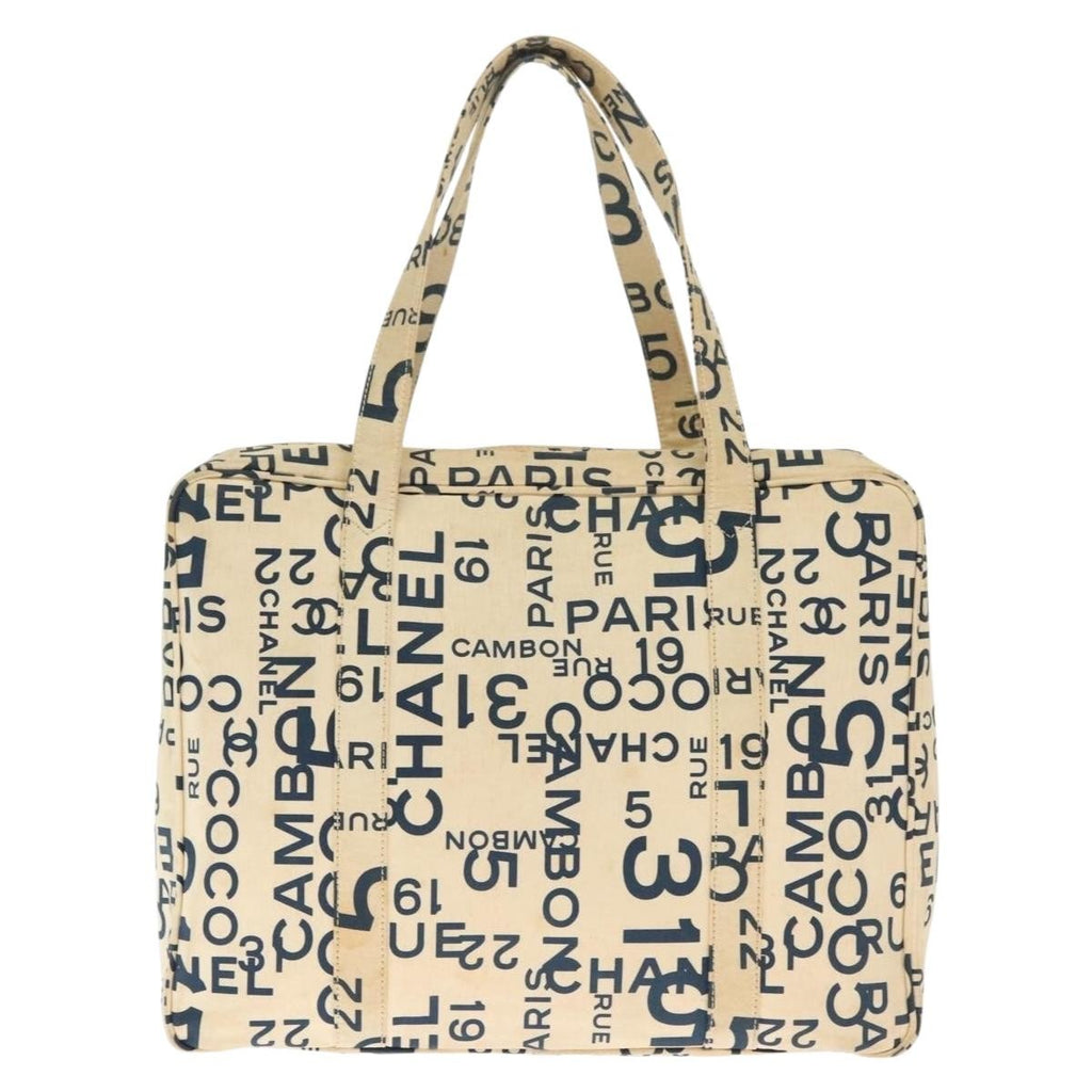 Chanel Cambon Canvas White Canvas Bag