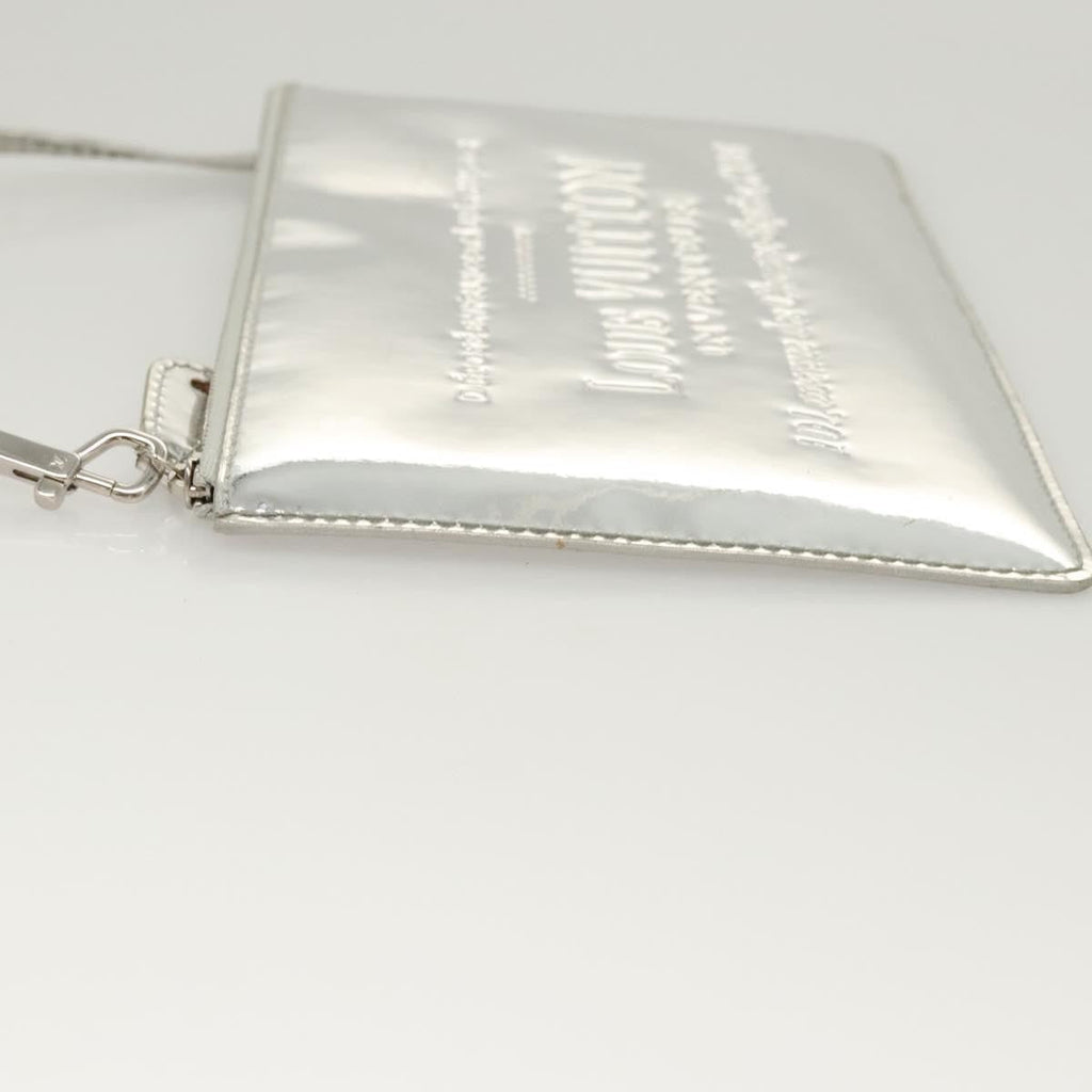 Louis Vuitton Pochette Plate Monogram Mirror Silver Patent_Leather Clutche & Pouche Bag