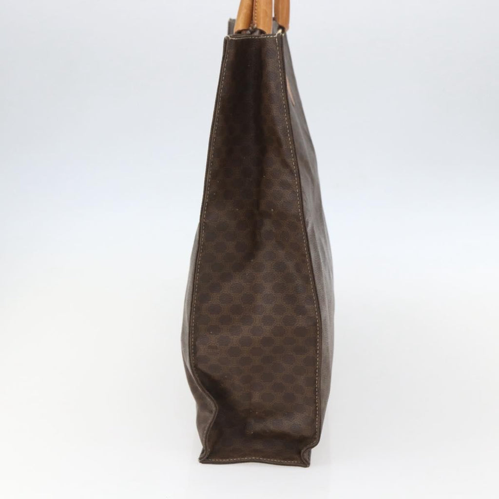 Celine Vintage Macadam Tote Bag Canvas Brown Canvas Tote Bag Bag