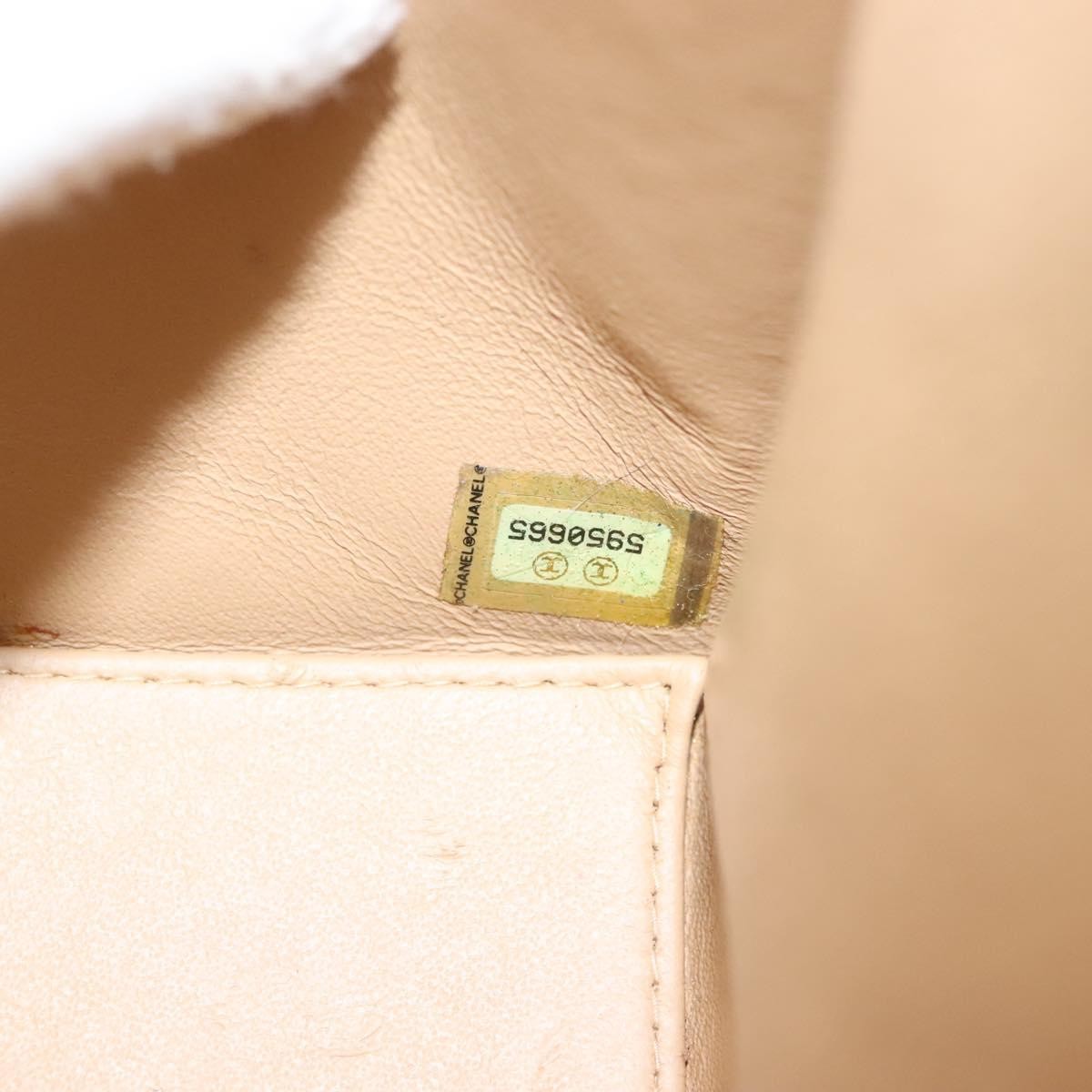 Chanel Matelasse Chain Shoulder Bag Leather Beige Cotton Shoulder Bag Bag