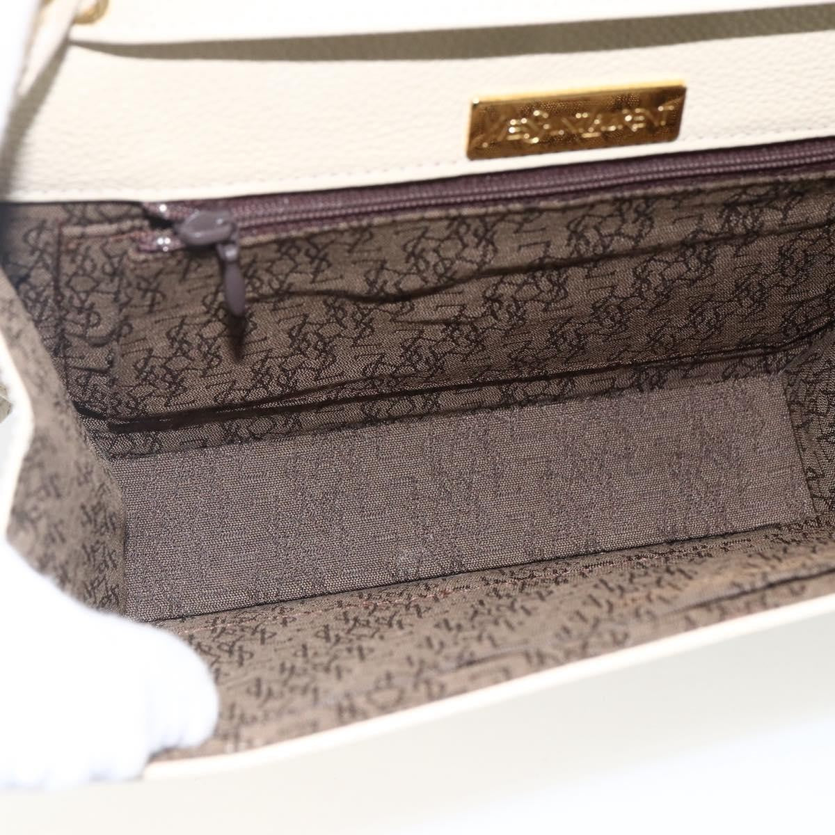 Saint Laurent Vintage Shoulder Bag Leather Ecru Leather Shoulder Bag Bag (Pre-Owned)