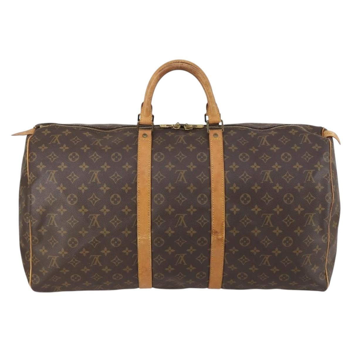 Louis Vuitton Keepall Bag Monogram Canvas Brown Canvas Travel Bag