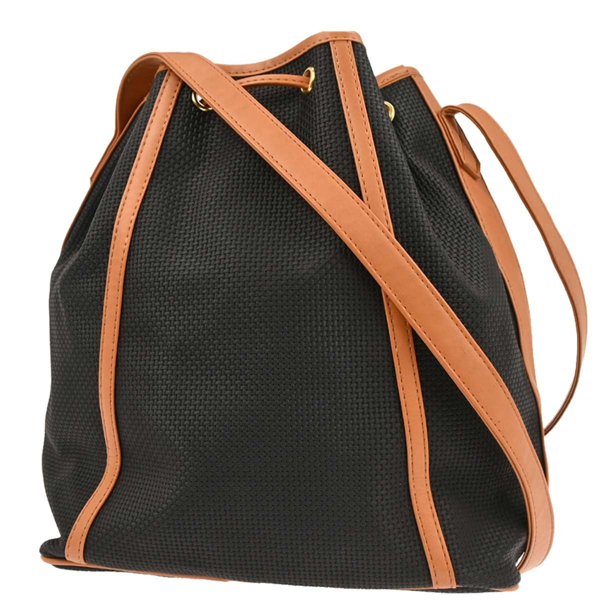 Saint Laurent Vintage Shoulder Bag Canvas Black Canvas Shoulder Bag Bag (Pre-Owned)