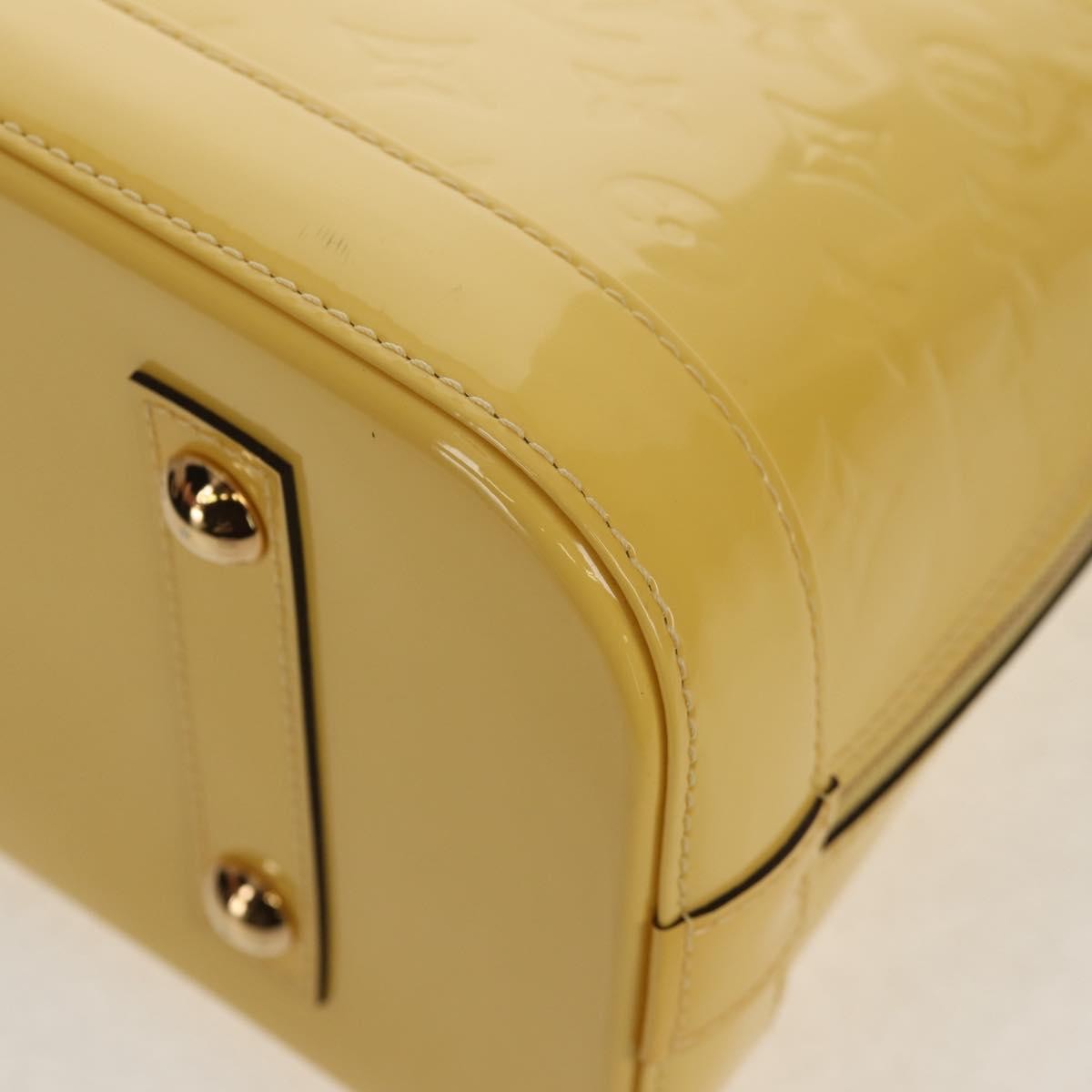 Louis Vuitton Alma Handbag Monogram Vernis Yellow Patent_Leather Handbag