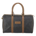 Christian Dior Vintage Honeycomb Boston Bag Canvas And Leather Black Canvas Travel Bag Bag (Pre-Owned)