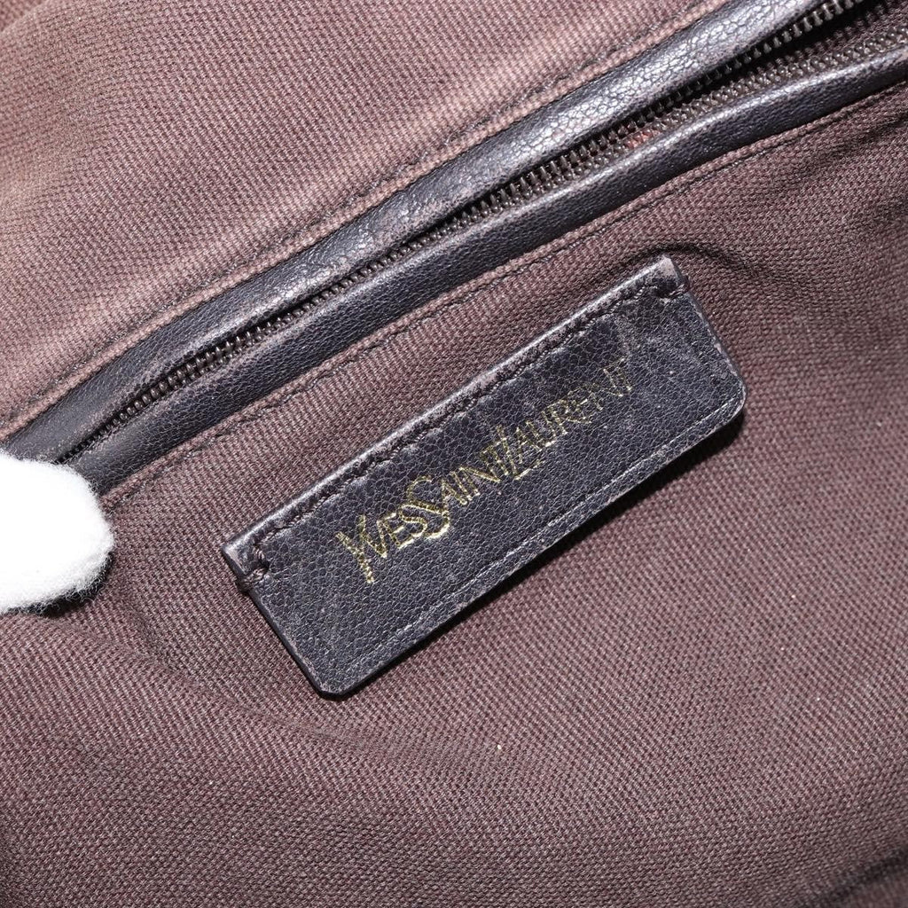 Saint Laurent Easy Y Bag Pebbled Leather Gold Leather Bag (Pre-Owned)