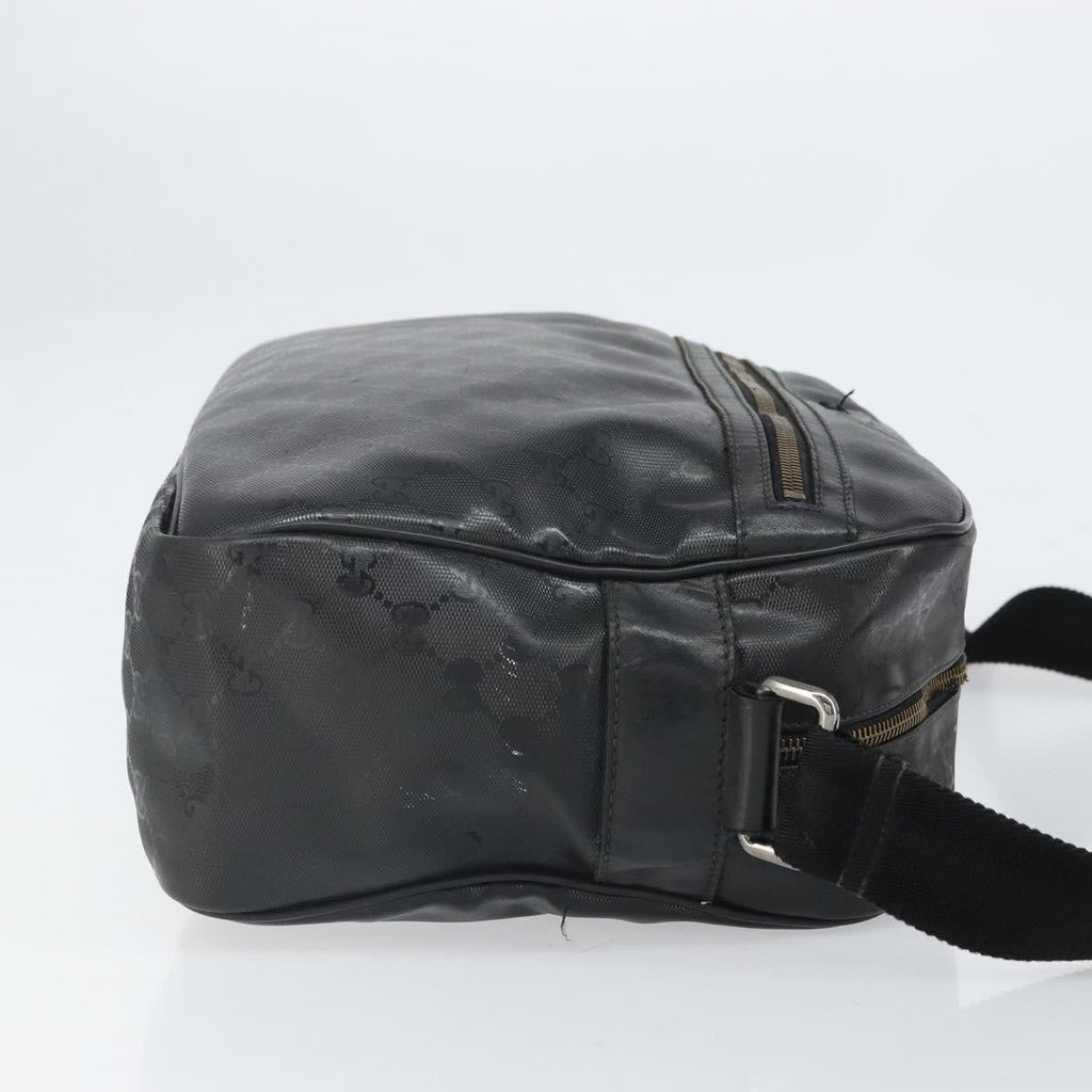 Gucci Zip Messenger Bag Gg Imprime Black Canvas Shoulder Bag Bag (Pre-Owned)