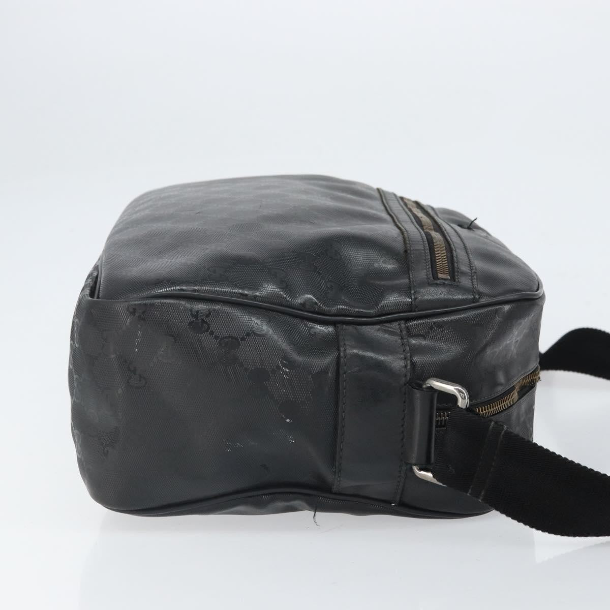 Gucci Zip Messenger Bag Gg Imprime Black Canvas Shoulder Bag Bag (Pre-Owned)