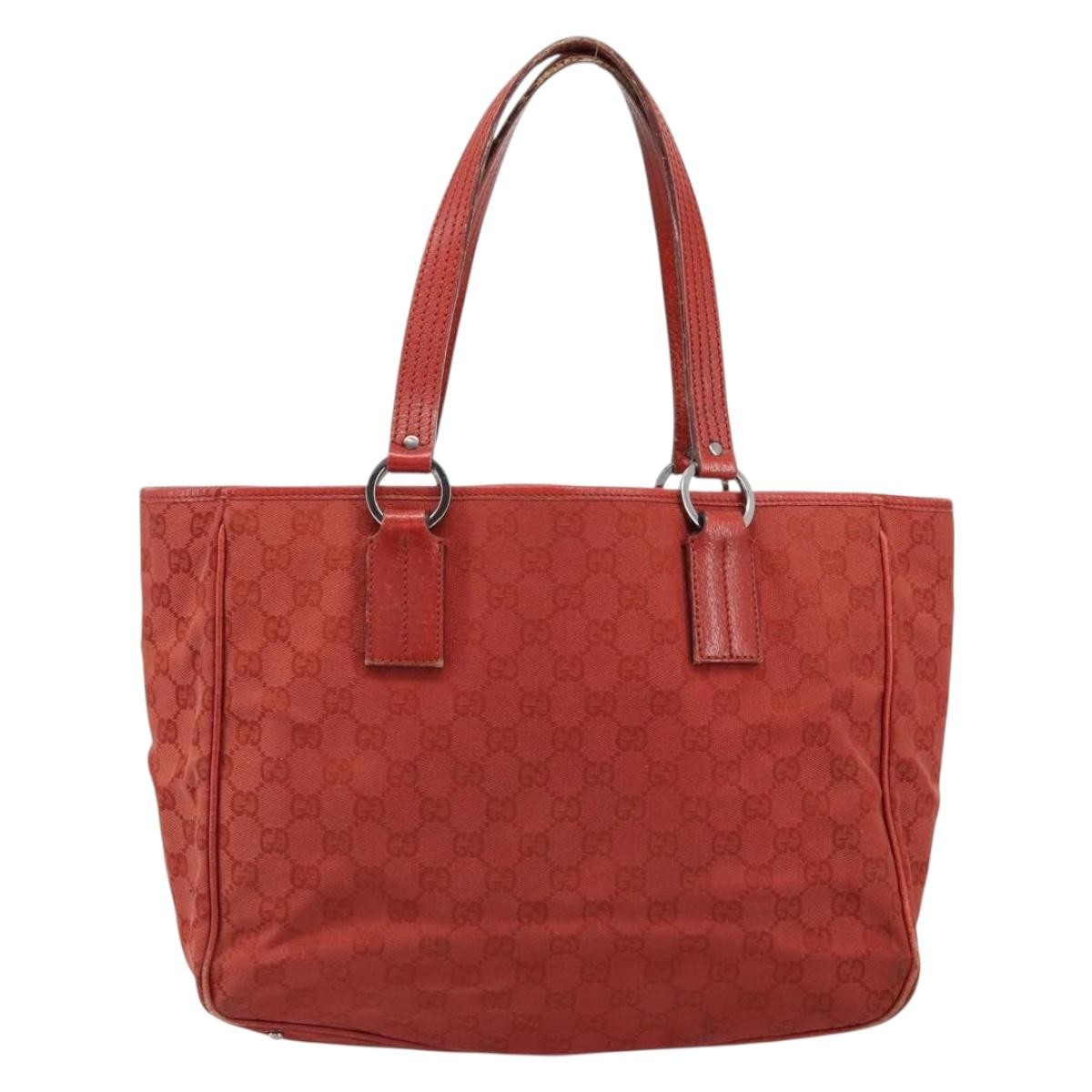 Gucci Vintage Open Tote Gg Canvas Red Canvas Tote Bag Bag (Pre-Owned)