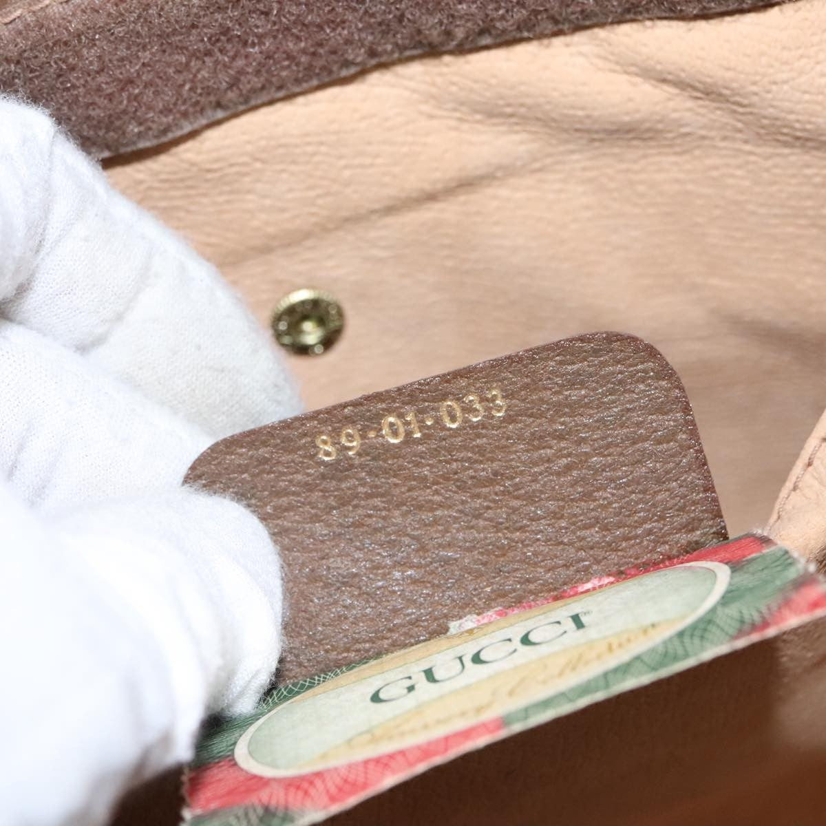 Gucci Sherry Line Pouch Canvas Beige Canvas Clutche & Pouche Bag (Pre-Owned)