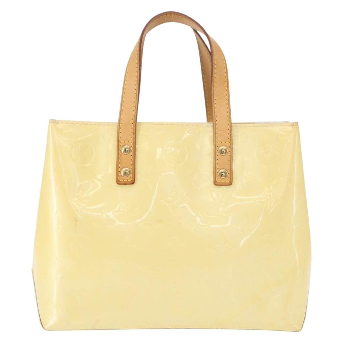 Louis Vuitton Reade Handbag Monogram Vernis Beige Patent_Leather Tote Bag