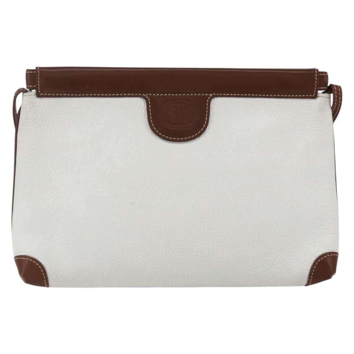 Gucci Vintage Shoulder Bag Leather White Leather Shoulder Bag Bag (Pre-Owned)