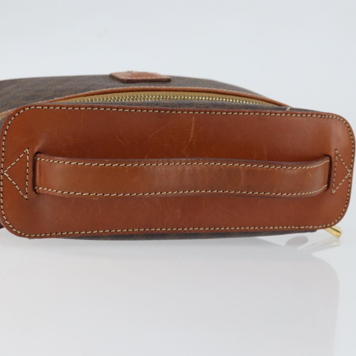 Celine Macadam Vanity Bag Canvas Brown Canvas Handbag
