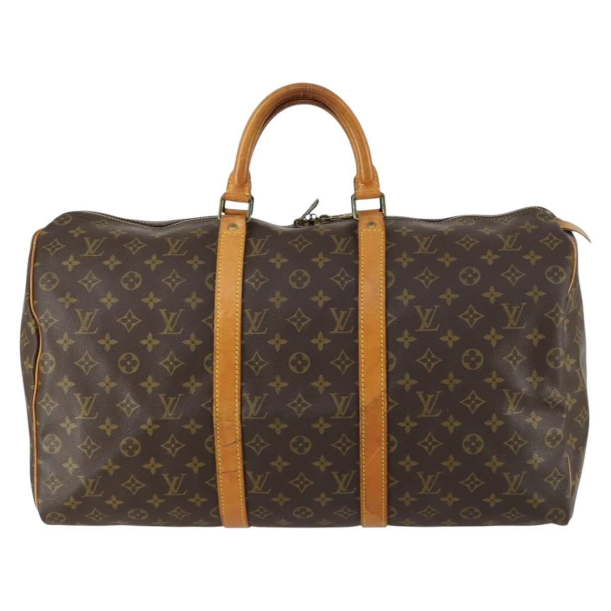 Louis Vuitton Keepall Bag Monogram Canvas Brown Canvas Travel Bag