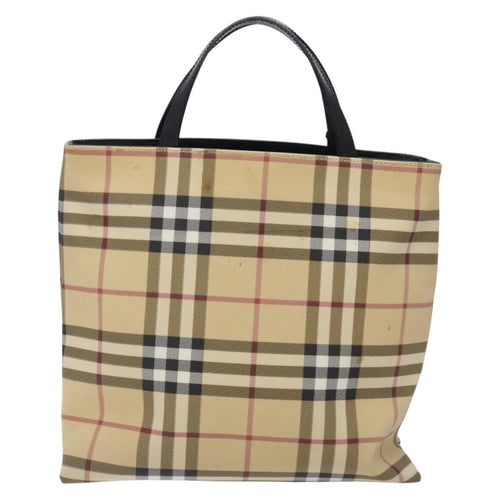 Burberry Nova Check Tote Canvas Check Pattern Beige Canvas Tote Bag