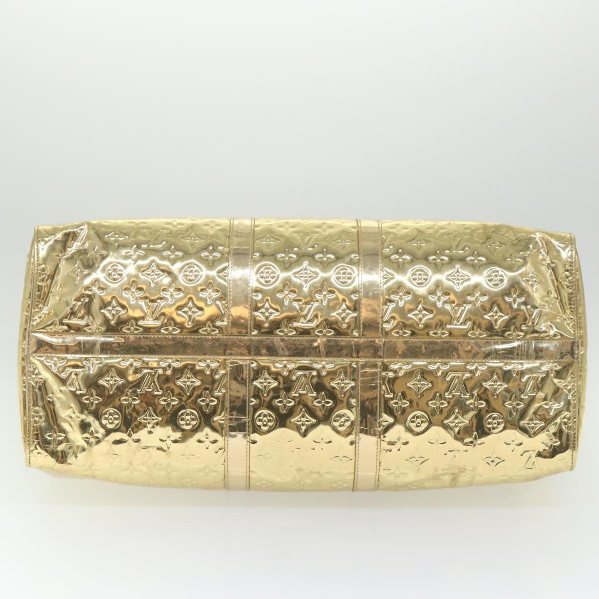 Louis Vuitton Keepall Bag Monogram Miroir Pvc Gold Patent_Leather Travel Bag