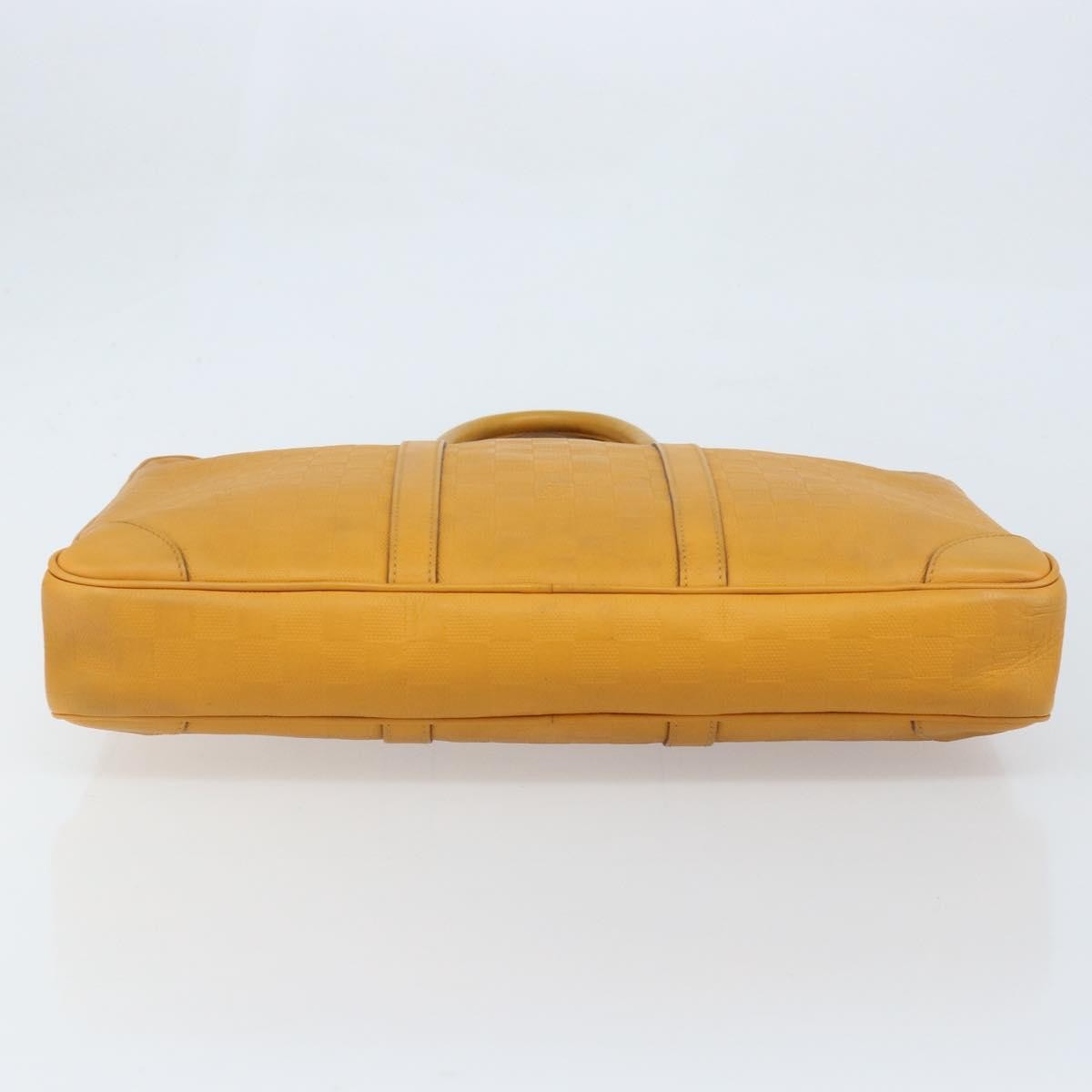 Louis Vuitton Porte-Documents Voyage Briefcase Damier Infini Leather Yellow Leather Briefcase Bag