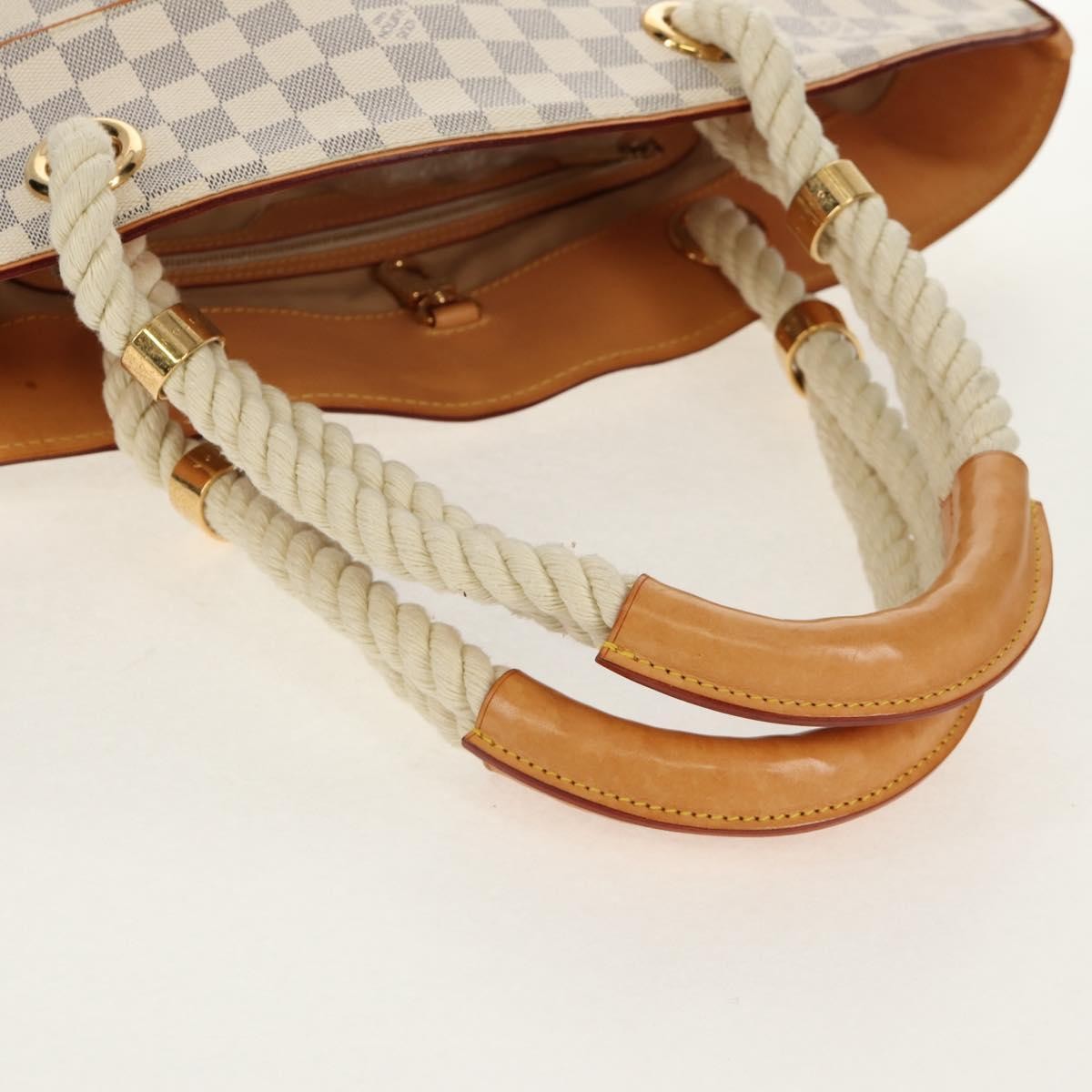 Louis Vuitton Pampelonne Handbag Damier White Canvas Tote Bag