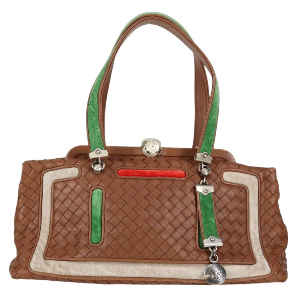 Bottega Veneta Intrecciato Leather Brown Leather Handbag