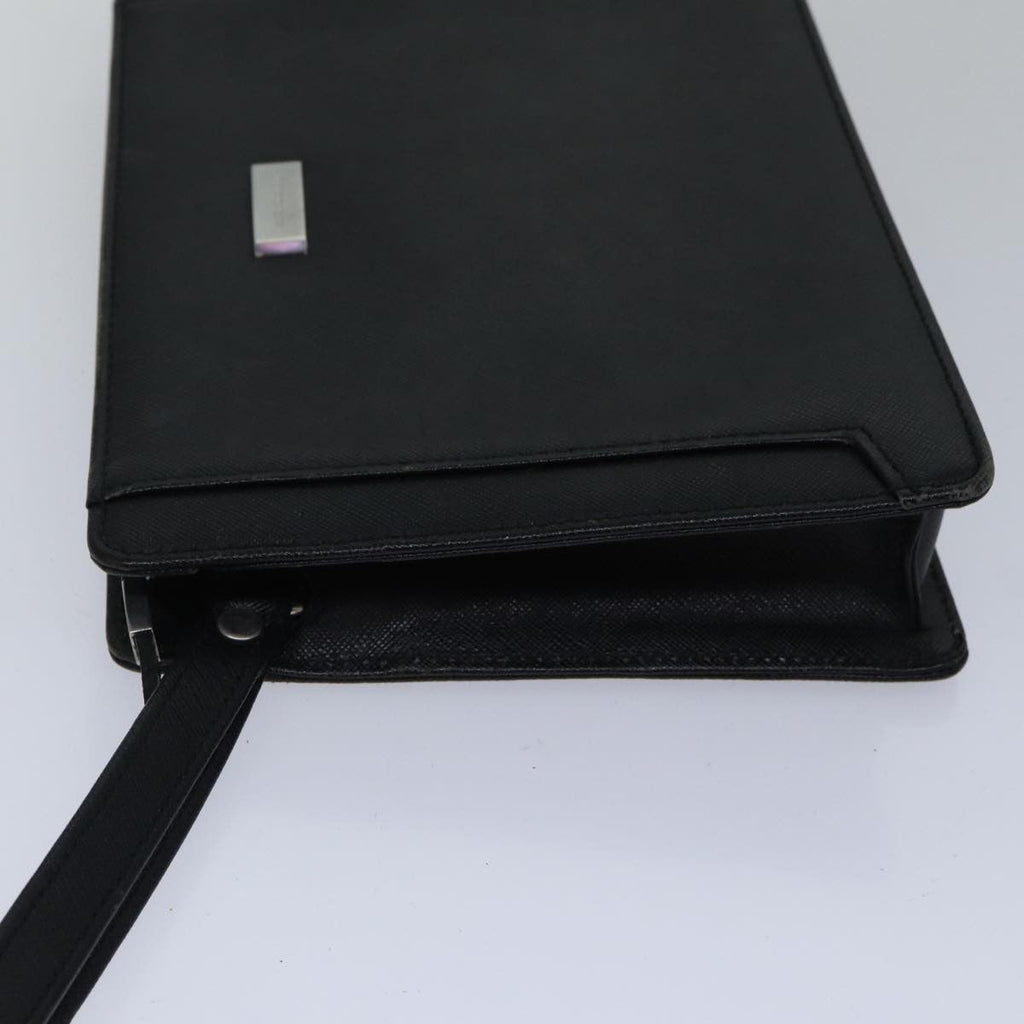 Burberry Vintage Pouch Leather Black Leather Clutche & Pouche Bag