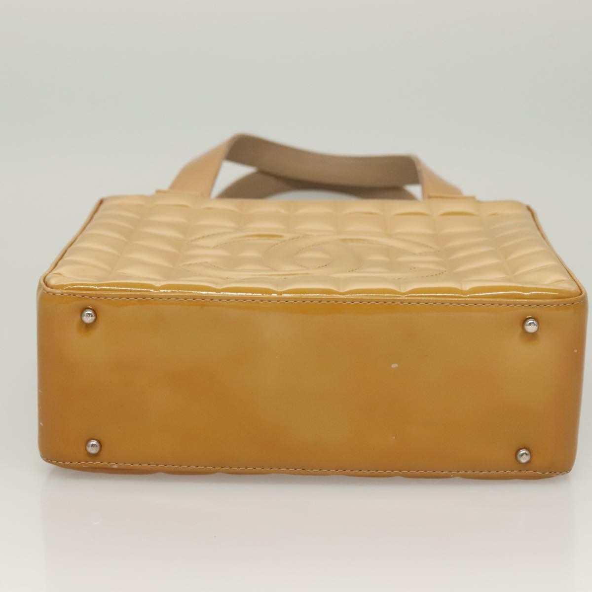 Chanel Chocolate Bar Cc Tote Quilted Patent Yellow Patent_Leather Handbag
