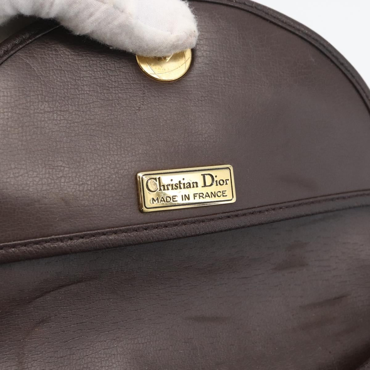 Christian Dior Vintage Cd Logo Shoulder Bag Leather Brown Leather Shoulder Bag Bag (Pre-Owned)