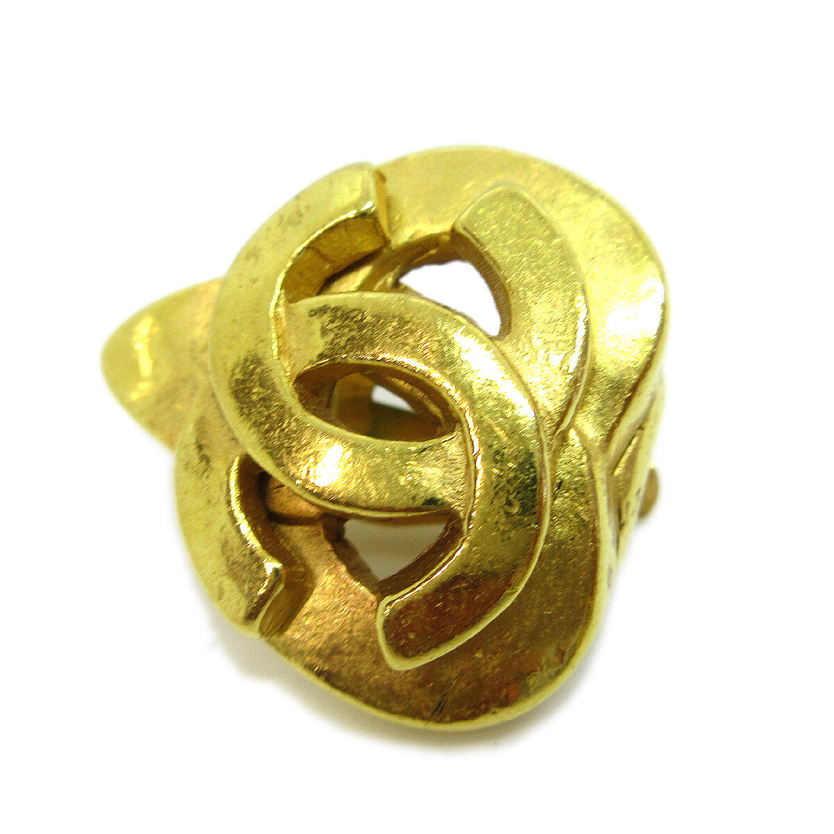 Chanel Cc Logo Heart Gold-Plated Gold Gold_Plated Earrings Jewelry