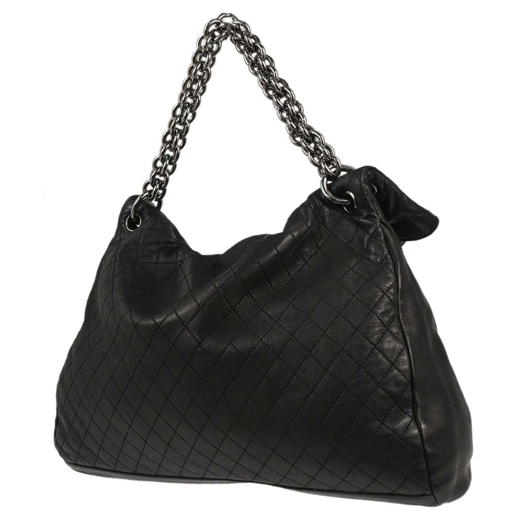 Chanel Flap Shoulder Bag Leather Black Leather Handbag